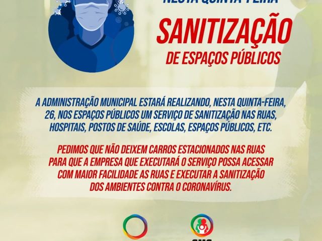 Sanitização contra o Coronavírus será realizada hoje (26/03) em Espumoso  