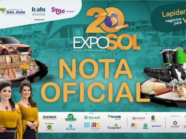 Exposol 2020 é cancelada