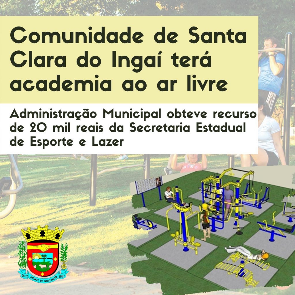 Quinze de Novembro: Comunidade de Santa Clara do Ingaí terá academia ao ar livre