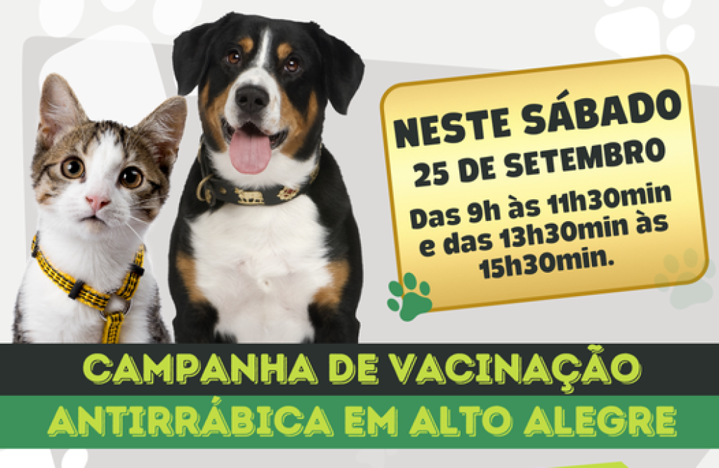 Alto Alegre promove Campanha de Vacinação Antirrábica em cães e gatos