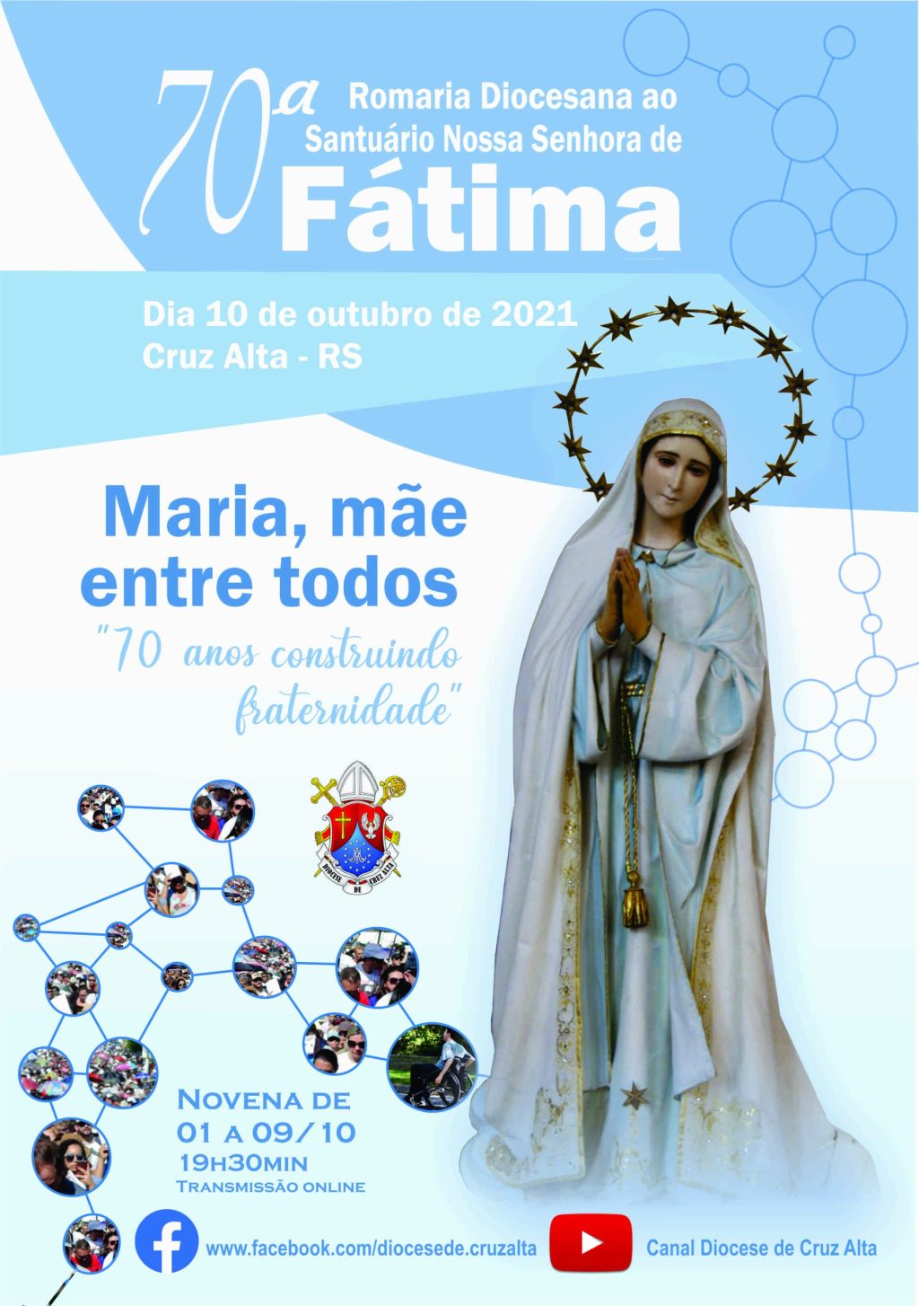 70ª Romaria de Nossa Senhora de Fátima de Cruz Alta começa com novena nesta sexta-feira