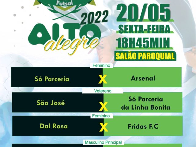 Hoje acontece a 4ª rodada do campeonato municipal de futsal de Alto Alegre