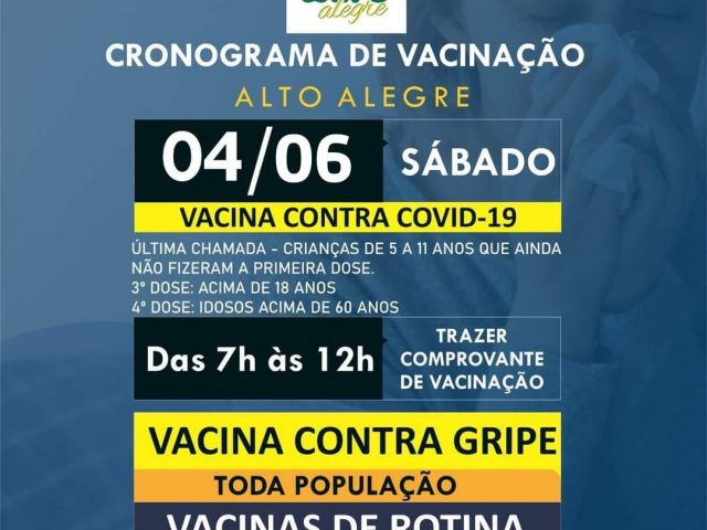 Sábado é dia de vacinação na unidade básica de saúde de Alto Alegre