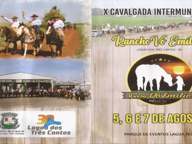 X Cavalgada do Rancho Vô Emílio será realizada neste fim de semana, em Lagoa dos Três Cantos