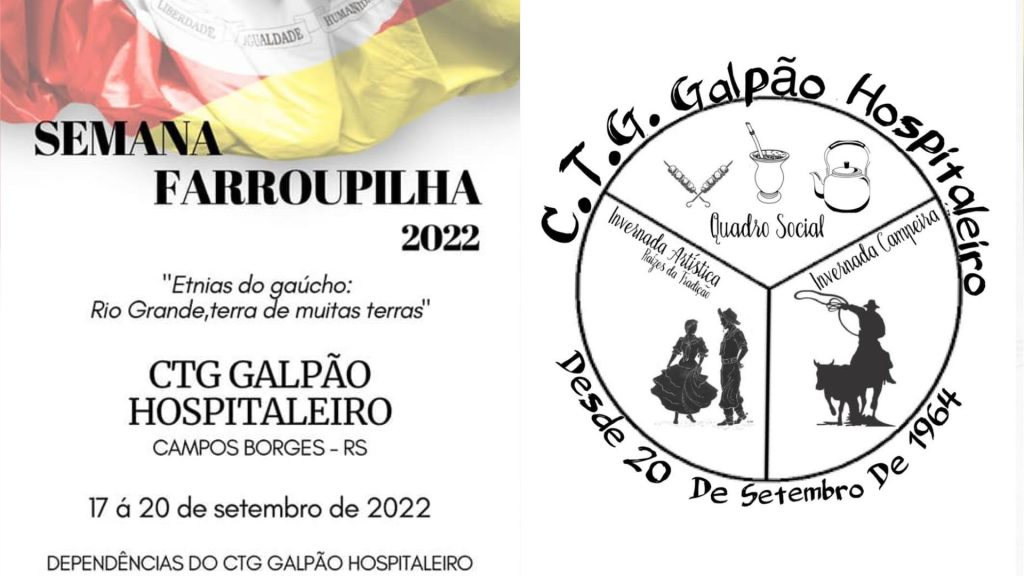 Atividades da Semana Farroupilha do CTG Galpão Hospitaleiro de Campos Borges decorrerão de 17 a 20 de setembro