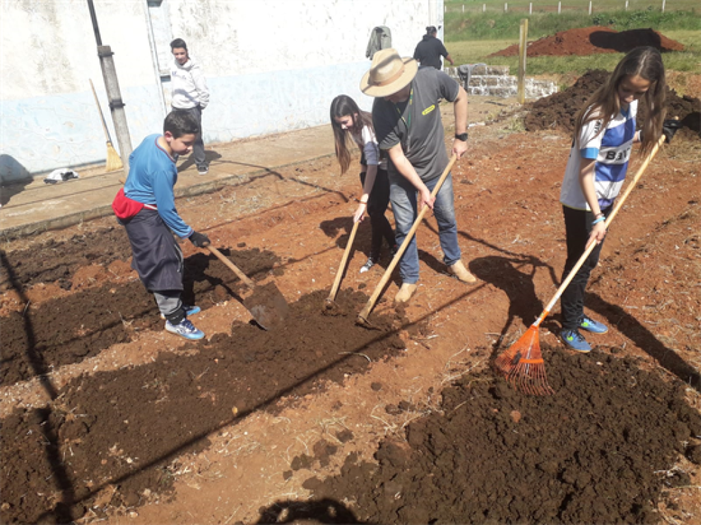 Cotriel Educando para o Campo: Escola de Campos Borges começa instalar estufa de hortaliças
