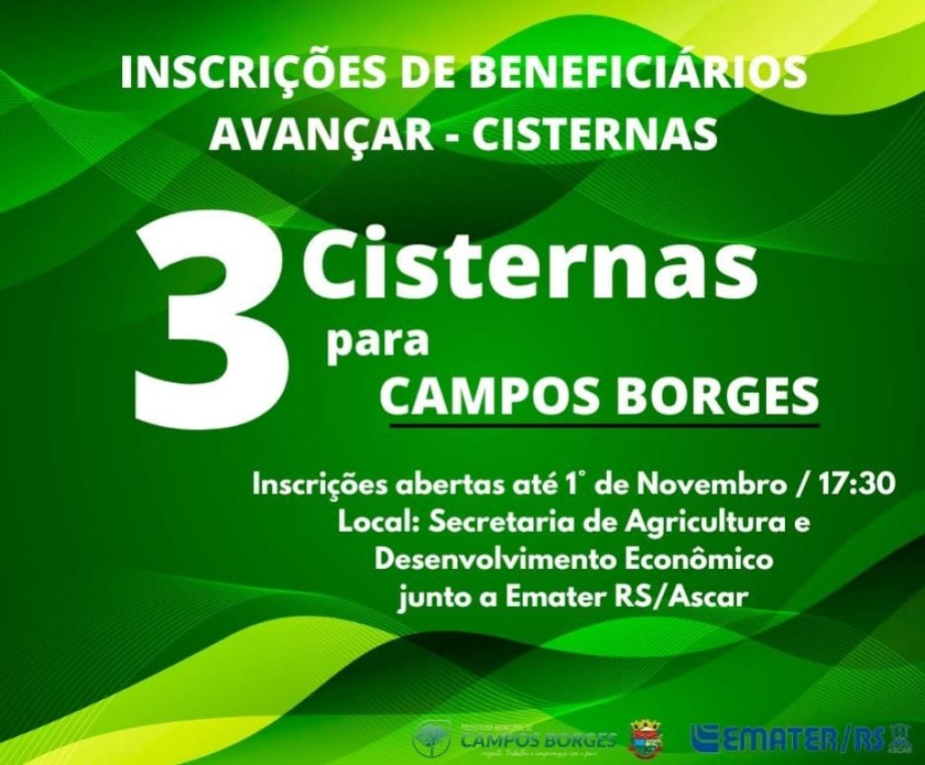 Inscrições Programa Avançar na Agricultura e no Desenvolvimento Rural estão abertas em Campos Borges