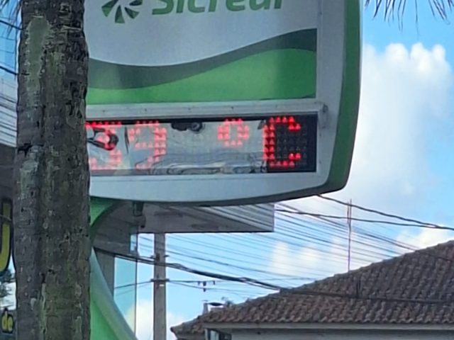 Sensação térmica na cidade de Espumoso é de 39 graus, na tarde deste 01 de dezembro